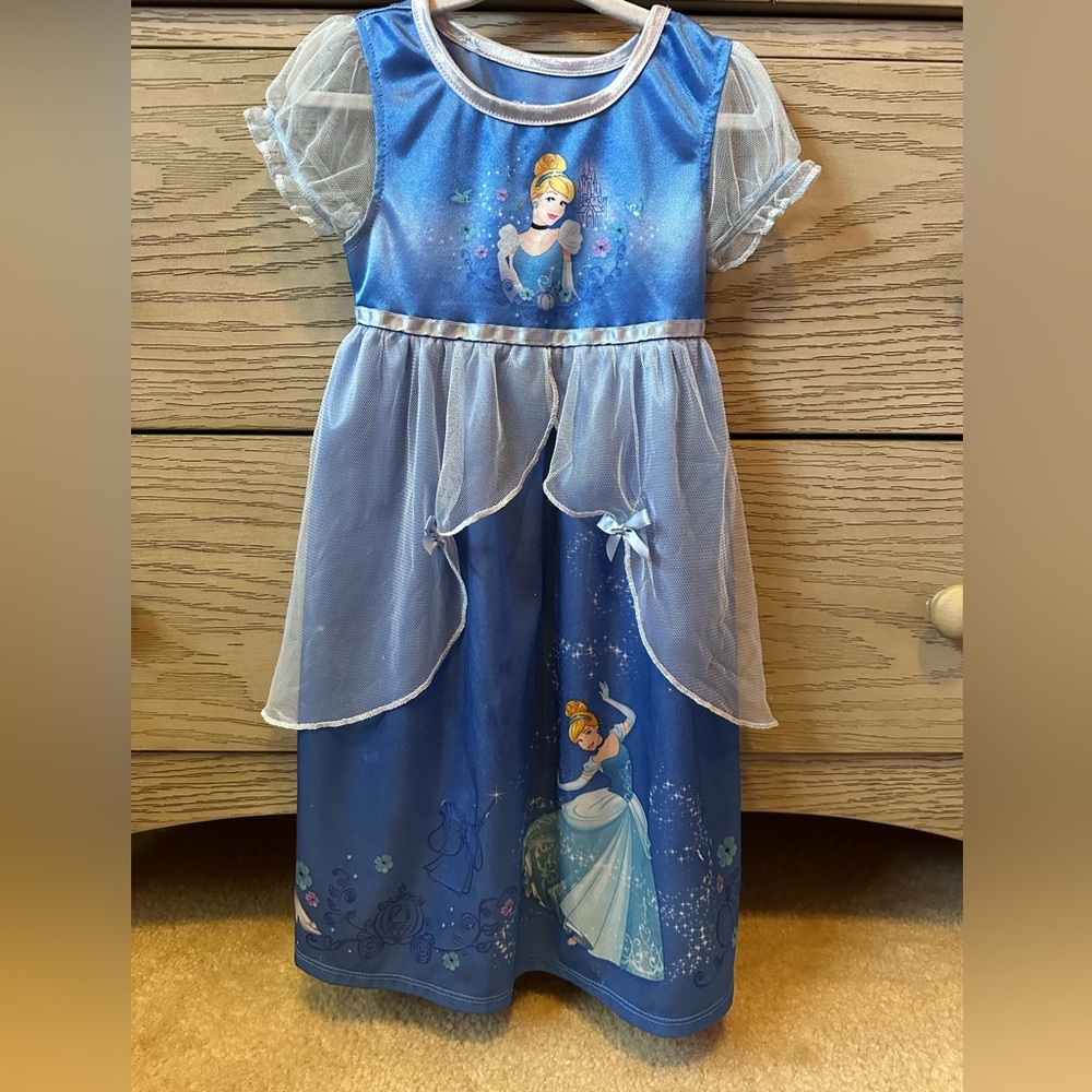 Disney Princess - Cinderella Blue Princess Nightgown with Sheer Overlay